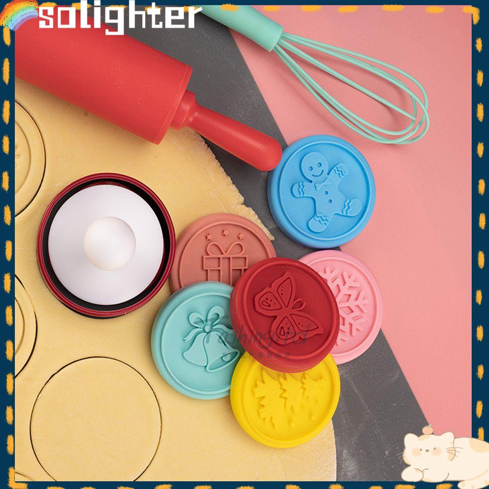 Solighter Cookies Stamp Cetakan Fondant Cake Embosser Biscuit Mould Plunger Cetakan Baking &amp; Pastry