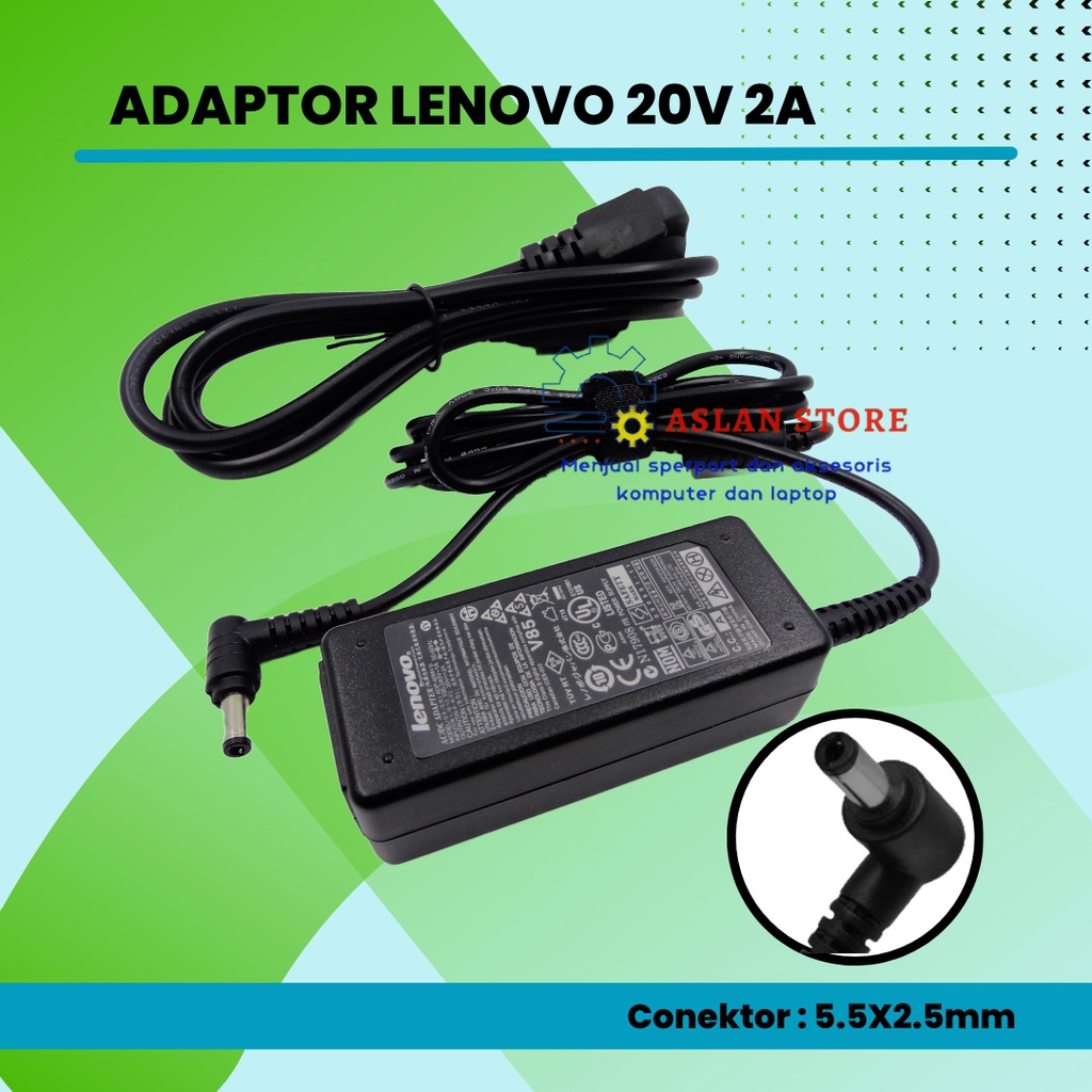 Lenovo 20v 2a 5.5x2.5mm S10 G470 G475 G480 G485 Adaptor laptop MSI Angin U90 U100 U115 U120H U120 U150 U160 U260 U310