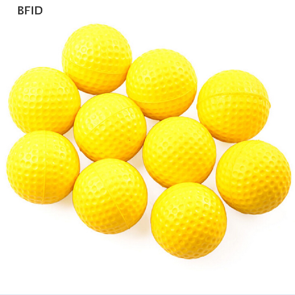 [BFID] 10pcs Bola Training Latihan Golf PP Elastis Plastik Kuning Alat Bantu Latihan [ID]