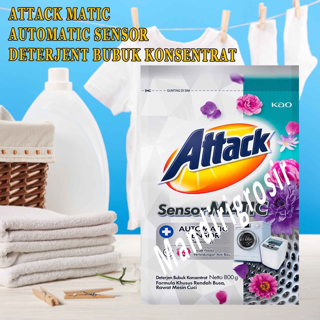 ATTACK Deterjent Bubuk Konsentrat* Automatic Sensor* Attack Matic*800grm