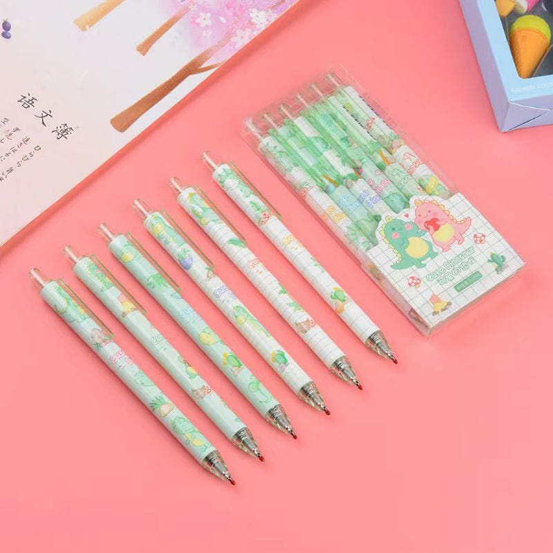 1SET PULPEN MEKANIK TINTA HITAM KARAKTER LUCU KOREAN GIRL | BOLPEN TULIS ANAK SEKOLAHAN KANTORAN | PENA PEN STATIONERY