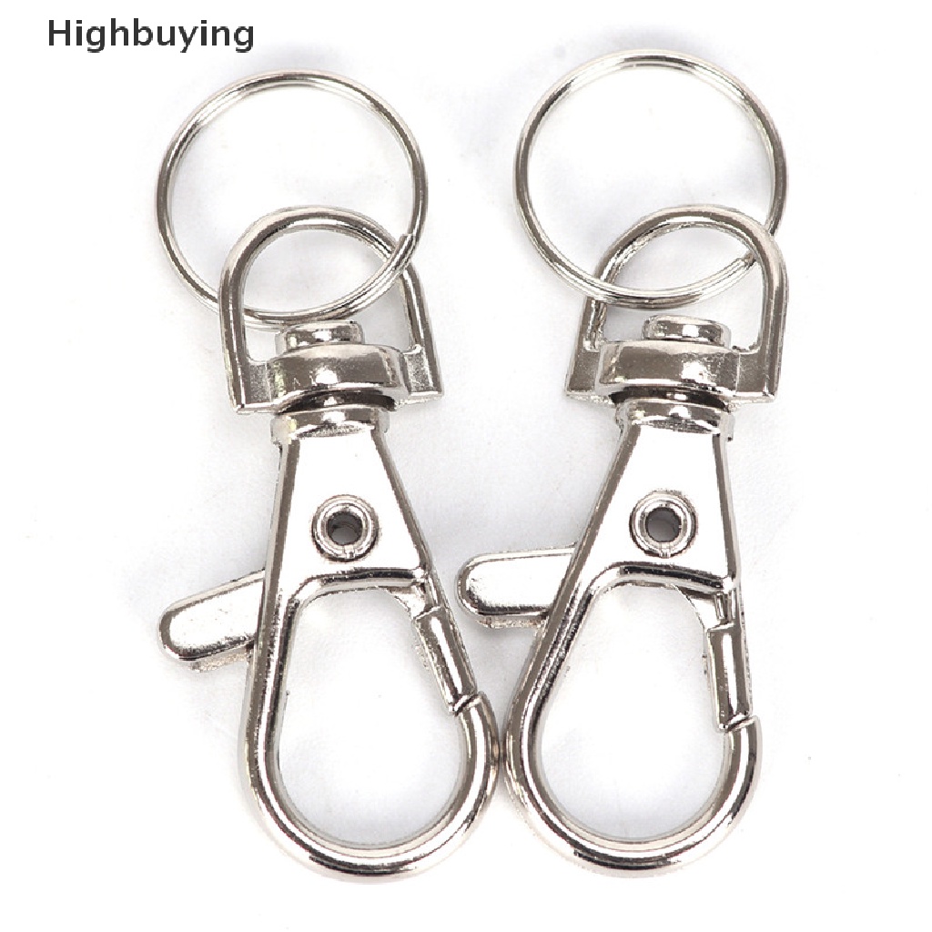 Hbid 10PC Klip Trigger Putar Silver Snap Lobster Clasp Hook Tas Gantungan Kunci Hooks Clips Key Hooks Keychain DIY Hadiah10Pc Silver Klip Trigger Putar Snap Lobster Clasp Hook Bag Key