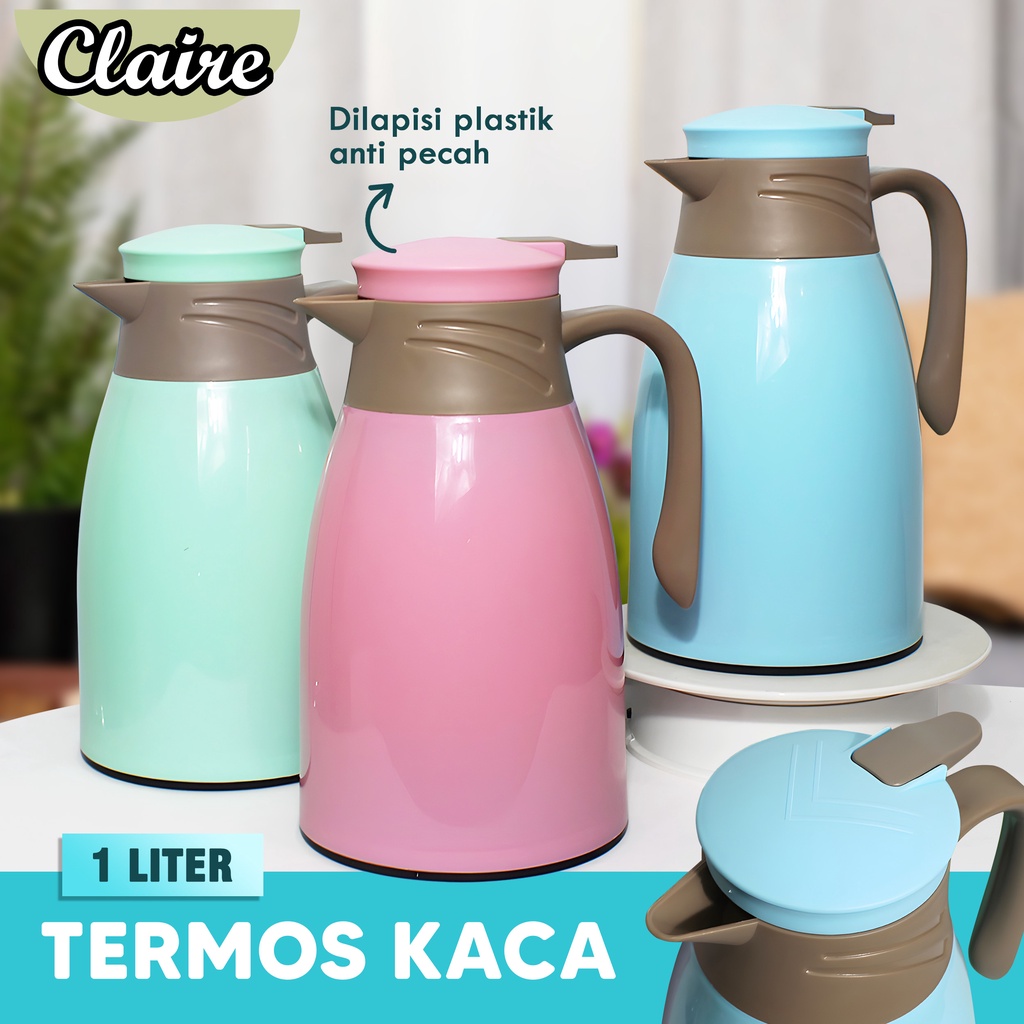 Termos Teko Glass Kettle 1000 ml / Termos Teko Anti Panas 1 Liter