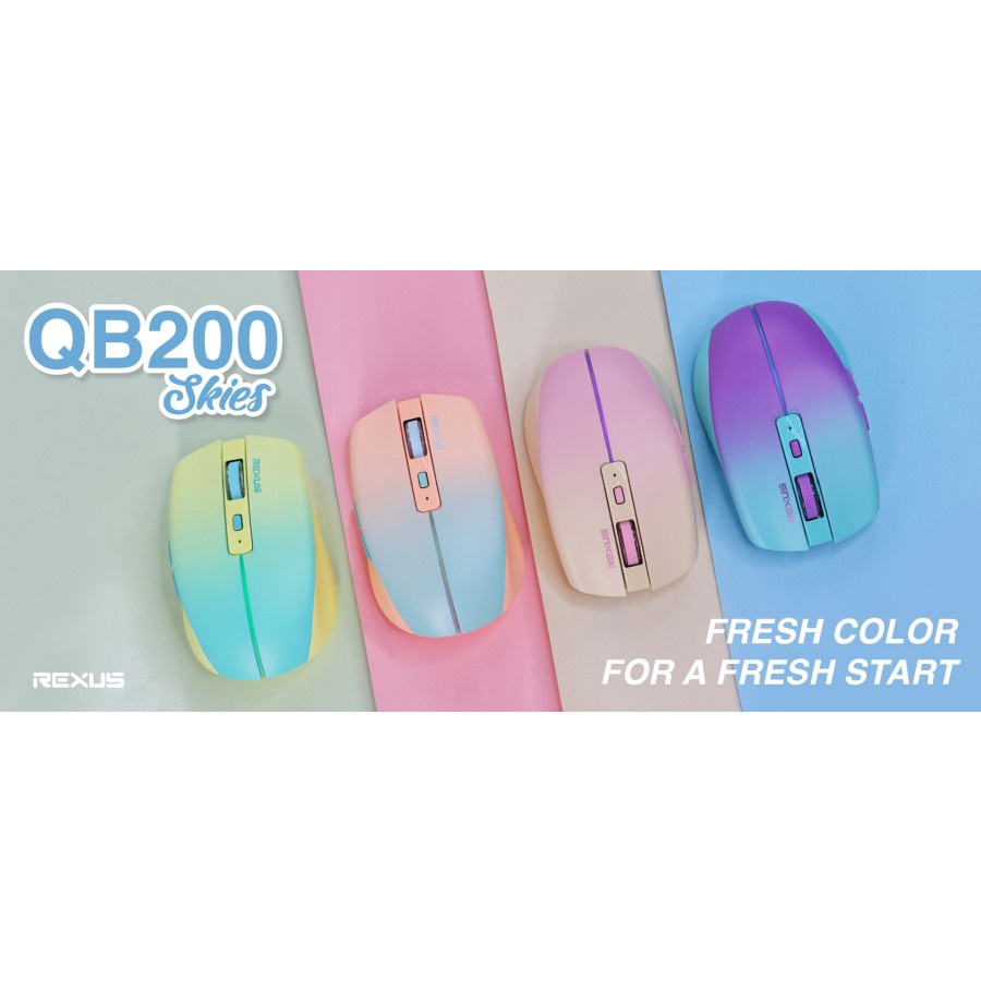 Rexus QB200 Wireless / Bluetooth Rechargeable Silent Office Mouse