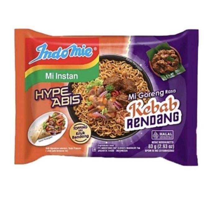 Jual Indomie Mie Goreng Hype Abis Kebab Rendang 85g 1 Dus Isi 40 Pcs ...