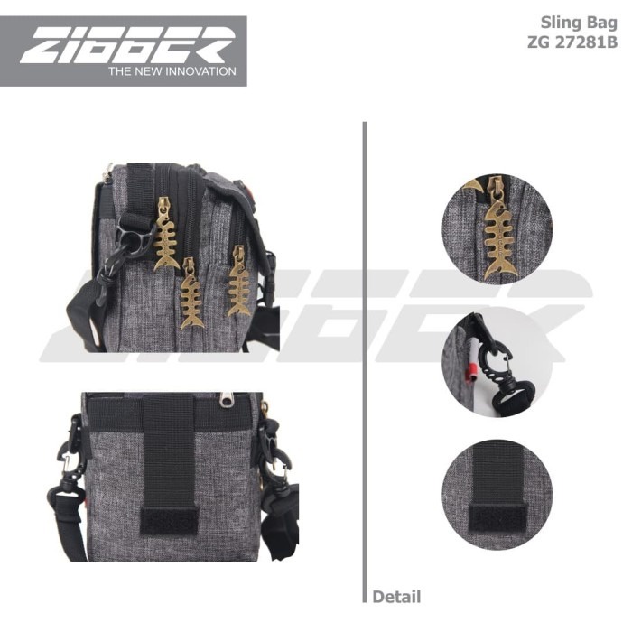 [KLIKTAS] Tas Slempang Pria 2 in 1 ZIGGER - ZG 27281B - Sling Bag Gaul