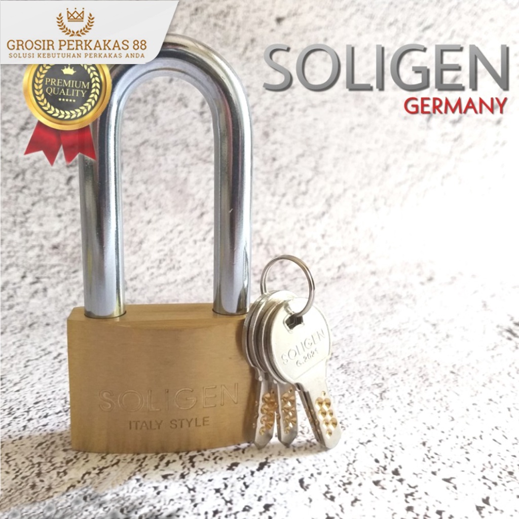 Soligen Gembok Pagar Anti Karat Maling Pager Besar Leher Panjang Gerbang Kuningan Pintu Rumah