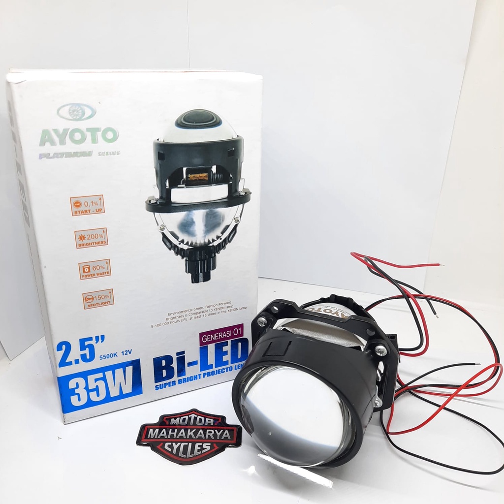 LAMPU PROJECTOR LENS BILED AYOTO 2'5 35WATT HI LOW BEAM