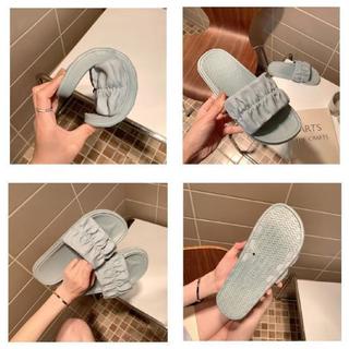 GO! SD1045 Sandal Slop Wanita Karet Jelly Korea Motif Serut Sendal Serut Karet Elastis Balance