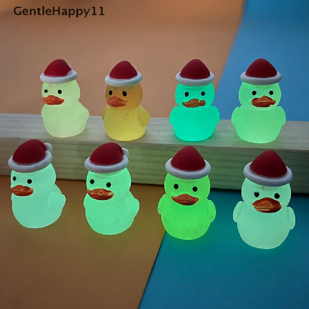 Gentlehappy 2PcsCartoon luminous red cap duck diy resin Aksesoris Miniatur Mainan Ornamen id