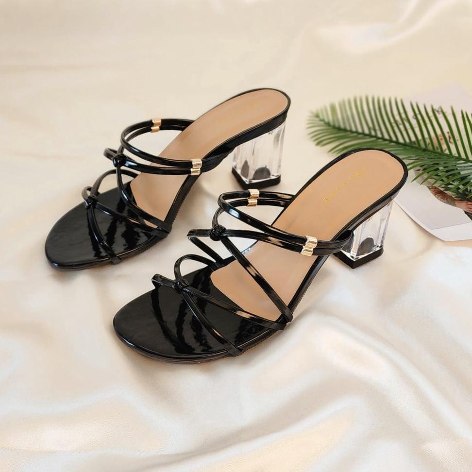 {SKY.20Ja23ᵁ} Arlaine- Heels 7 CM Kaca Sandal Heels Wanita Evika