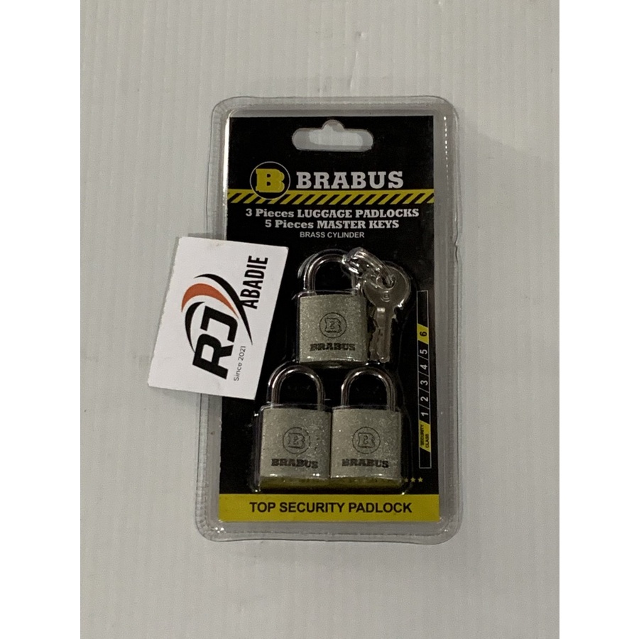 Gembok Koper Kuningan Masterkey Master Key Set 3pc Brabus 20 mm