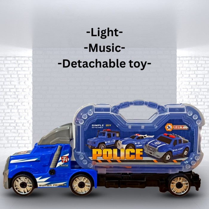 MY5607-4 DIY CAR TRUCK POLICE 38 CM + POLICE CAR / DIECAST MOBIL TERMURAH