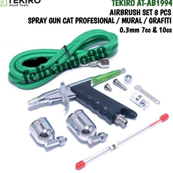 Airbrush Tekiro Set 8 Pcs 0.3Mm Air Brush Kit Art Spray Gun Pen Lukis