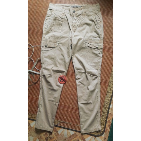 ZARA Celana Cargo katun Casual Lapangan Outdoor Pria
