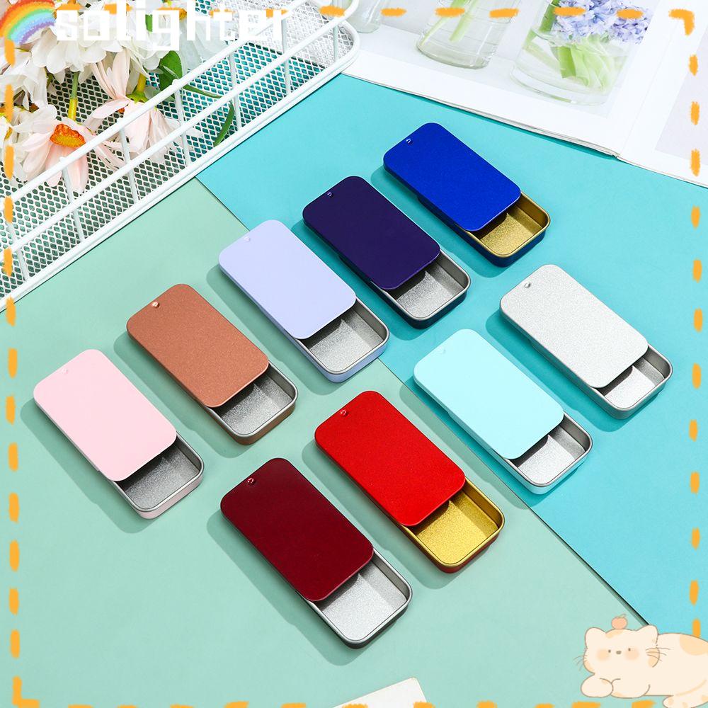 Solighter Kotak Besi Mini Metal Wadah Perhiasan Pernikahan Rumah Organizer Kaleng Kosong Pill Cases