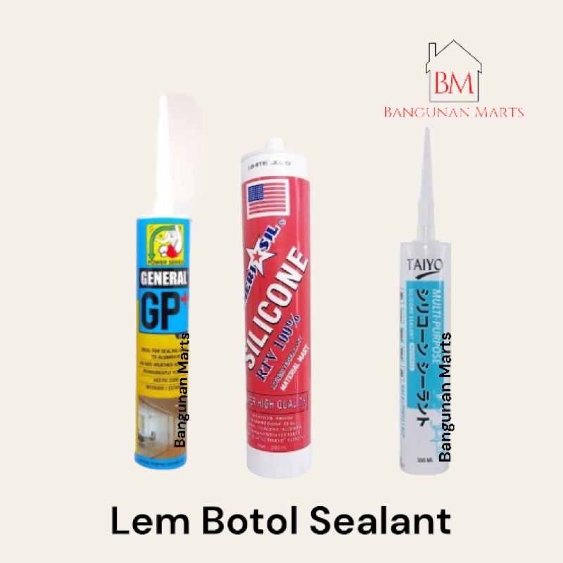 

Lem Kaca Sealant Botol Putih | Lem Silicone Hitam | Clear | Coklat