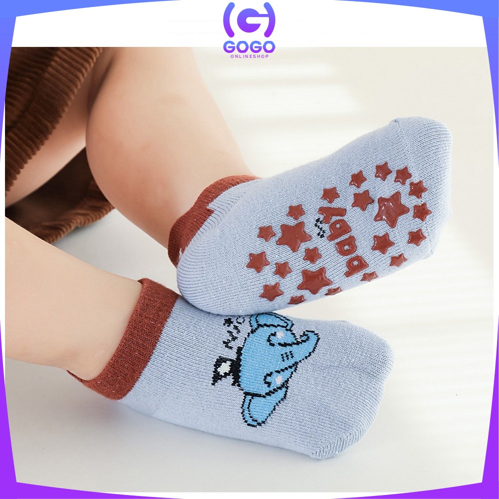 GOGO-P544 Kaos Kaki Anak Bayi Balita Animal Sock Anti Slip Unisex 0 3 tahun / Kaus Kaki Bayi Pendek Baby Socks Anak Laki Laki Perempuan Anti Licin