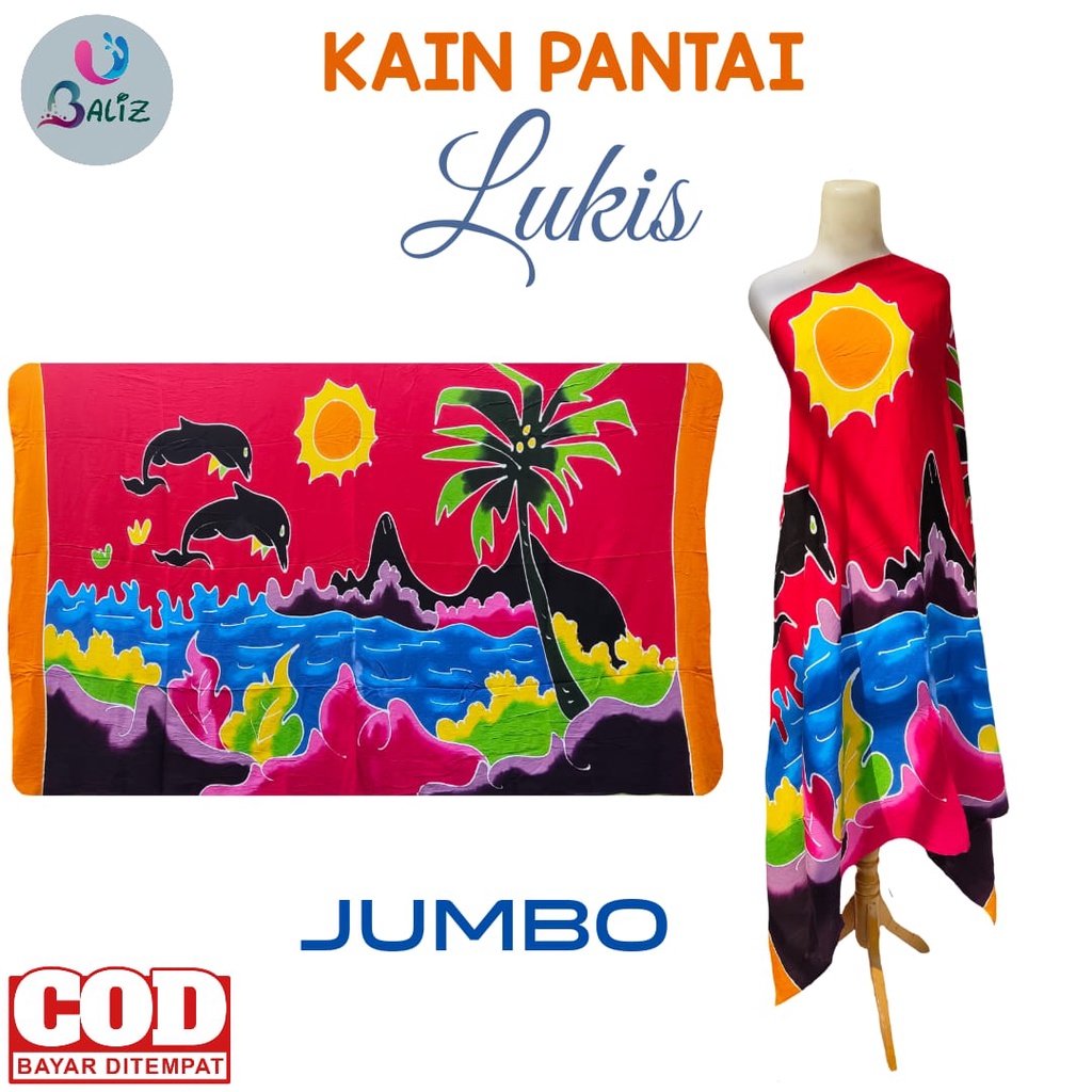 Kain Pantai Kain Pantai Lukis Jumbo Bahan Super Tebal SEMBILAN MODE