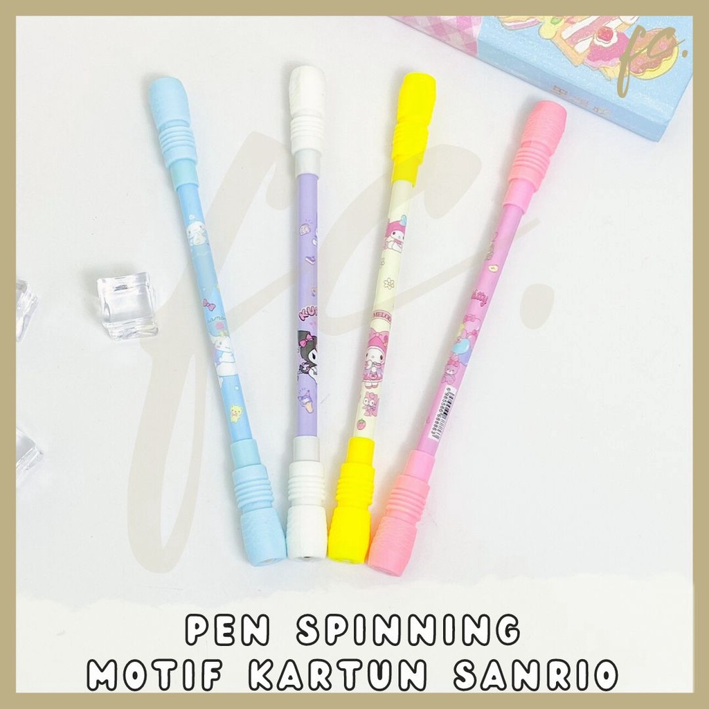 

GROSIR 4 / 8 / 12 pcs / 1 Lusin Pen / Pulpen Gel Putar Magnet Spinning Cute Kartun Jepang Kucing Sanrio Hello Kitty My Melody Cinnamoroll Little Twin Star Pastel Rainbow Kartun Koleksi Import Alat Tulis Anak Tinta Hitam Grosir Ready COD