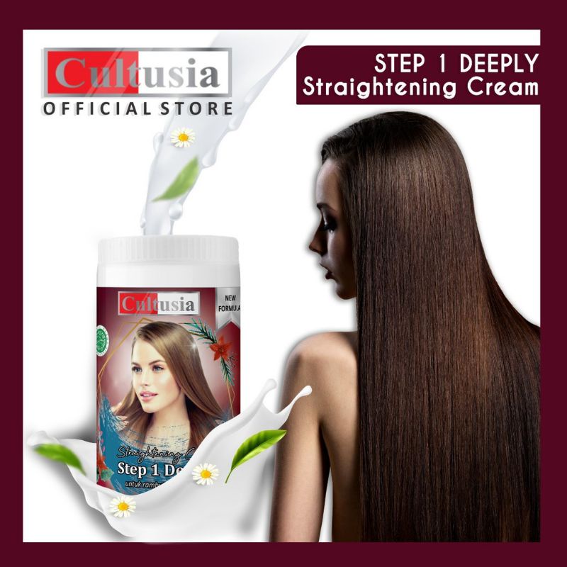 CULTUSIA STEP 1 - DEEPLY Hair Straightening 1 KG (1000 mL) | Pelurus Rambut Rebonding Smoothing