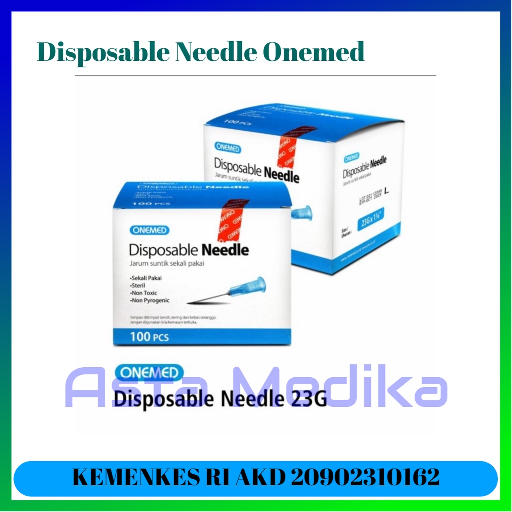 Needle OneMed 23G, 25G, 26G, 27G Jarum Suntik 23G, 25G, 26G, 27G Onemed