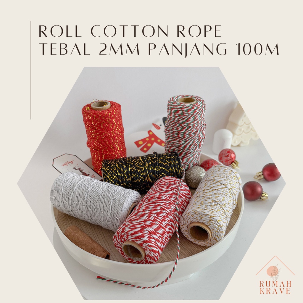 

RUMAH KRAVE - Roll Cotton Rope Pita Tali 2mm x 100m