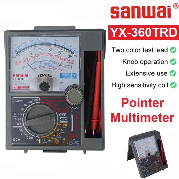 SANWAI YX-360TRD Multimeter Multitester Analog Meter Fuse Diode Protection DC AC Test Analogue Multi Tester Manual