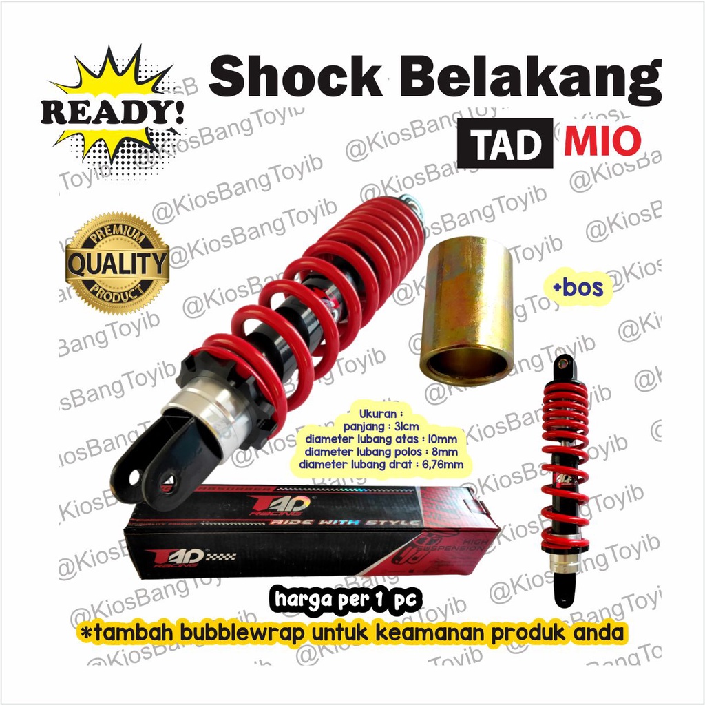 1pc Shockbreaker Shock Belakang MIO MIO J SOUL Mio M3 -- MERAH (TAD)
