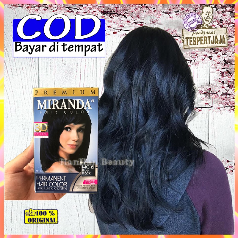 Miranda Hair Color MC-15 BLUE BLACK Pewarna Rambut Permanen Aman Original Pewarna Rambut Cerah Cat R