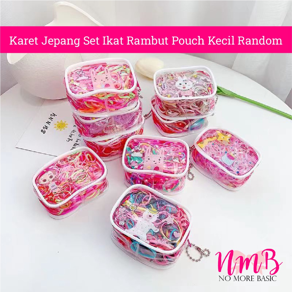 Karet Jepang Set Ikat Rambut Pouch Kecil Random