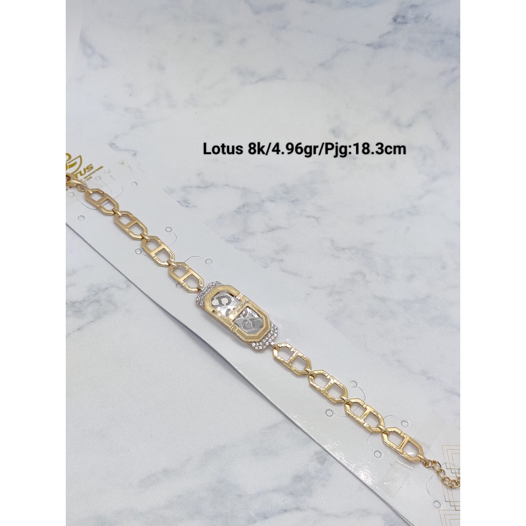 Gelang rantai lotus fashion pameran terbaru ringan besar kadar 375 8k