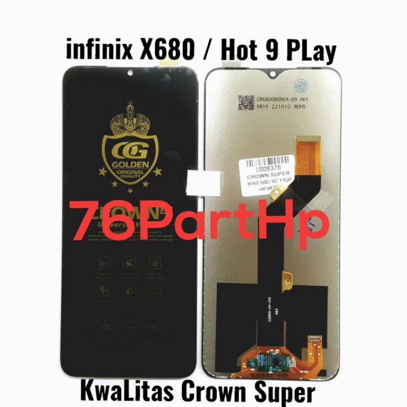 LCd Touchscreen Fullset Kwalitas Crown super infinix X680 - Hot 9 Play - Hitam