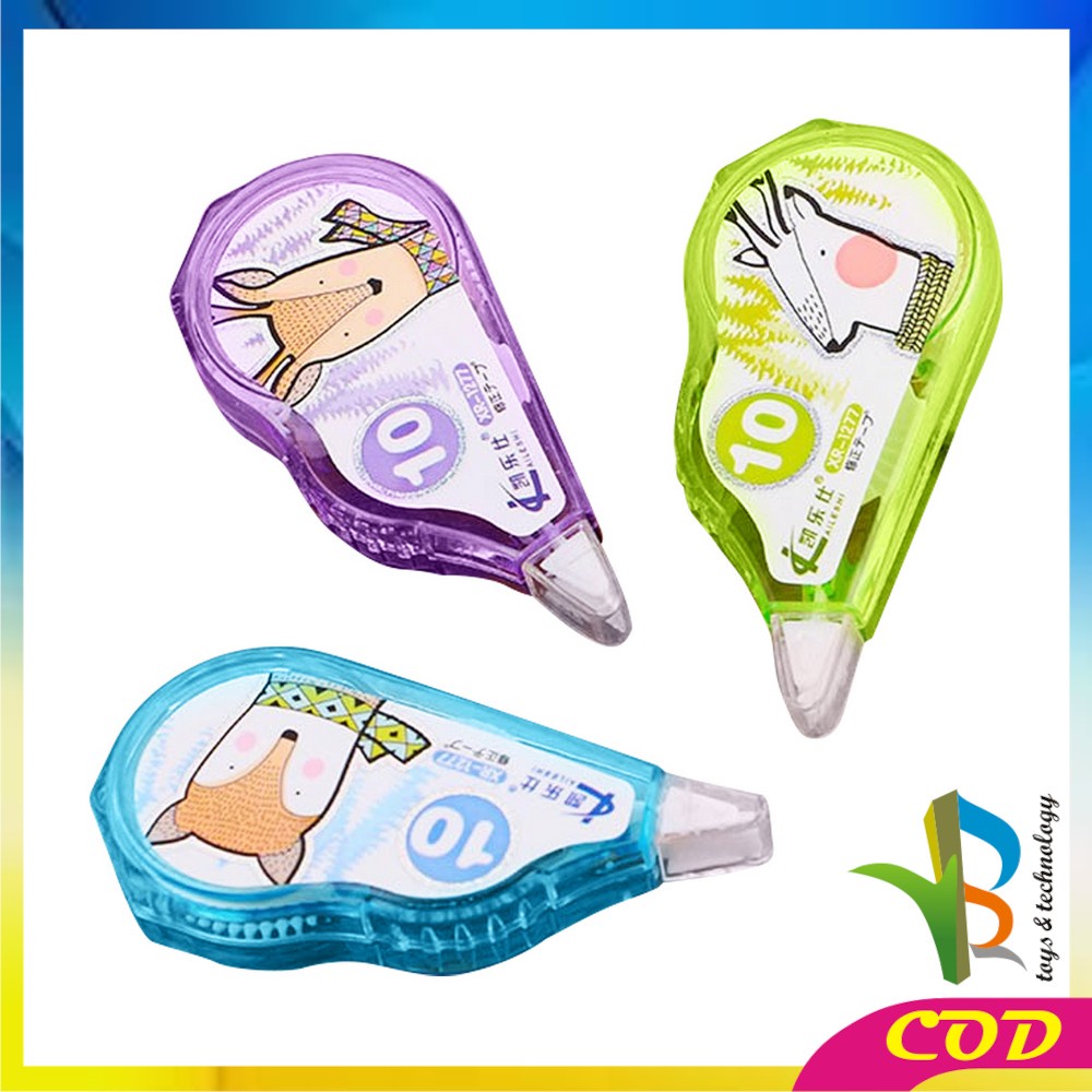 RB-A52 Correction Tape Karakter Hewan Lucu Perlengkapan Sekolah Pita Tipex Koreksi Multifungsi / Tip Ex Kertas Anak Sekolah Correction Import