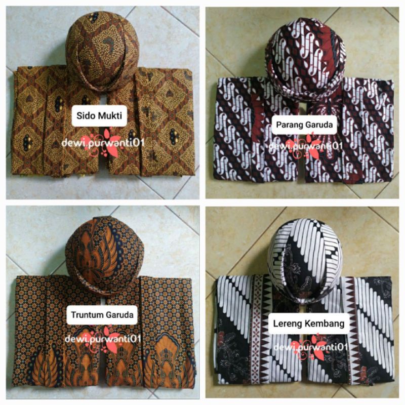Kain Batik /Jarik Instan Sudah Jadi+ Blangkon Solo
