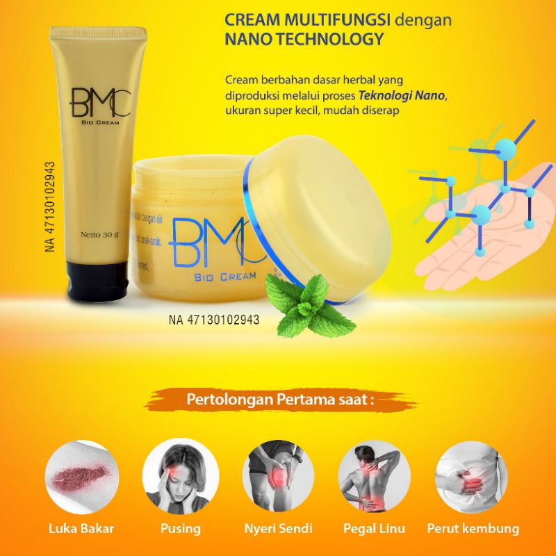 BMC Bio Multiple Cream P3K Salep Luka Bakar Pusing Nyeri Sendi Pegel Linu Perut Kembung Salep Luka Bakar Cream luka bakar Ampuh Minyak Panas Air Panas Original KK Indonesia