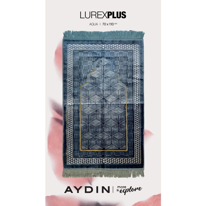 Sajadah Sajadah Turki Lembut Tebal Aydin Lurex Ultra Plus 70x110 Cube - Cube Aqua(G8U8) REAL PICT OR