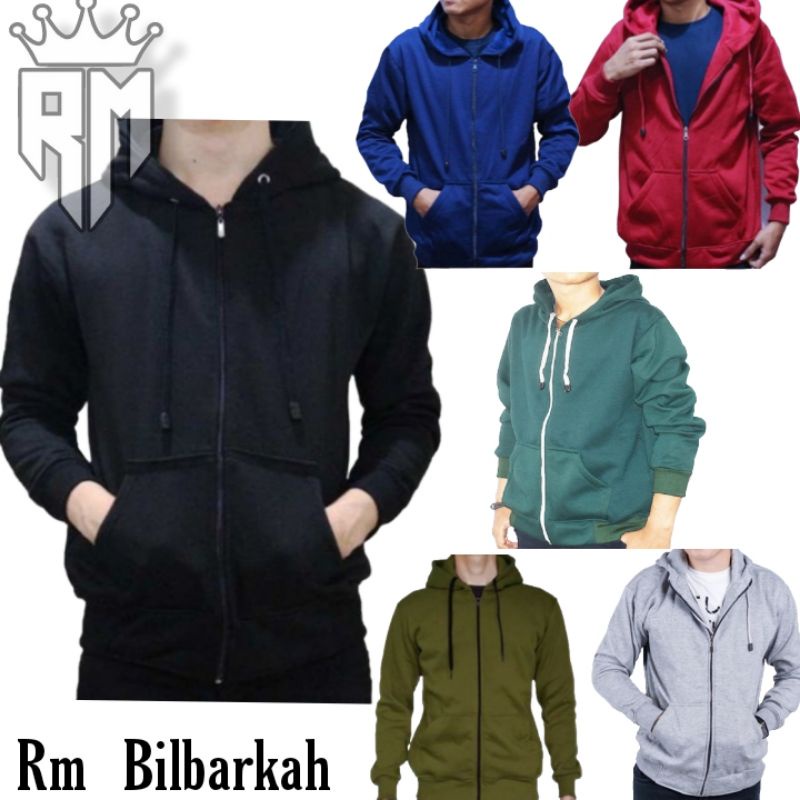 Jaket Hoodie Zipper POLOS UNISEX matt COTTON fleece Premium