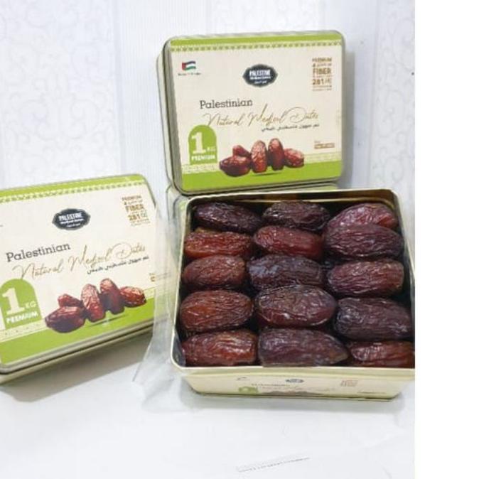 

☁ Kurma Medjool Palestina Premium Jumbo Grade A 1kg / Original Palestine Dates//Kemasan Kaleng ֍