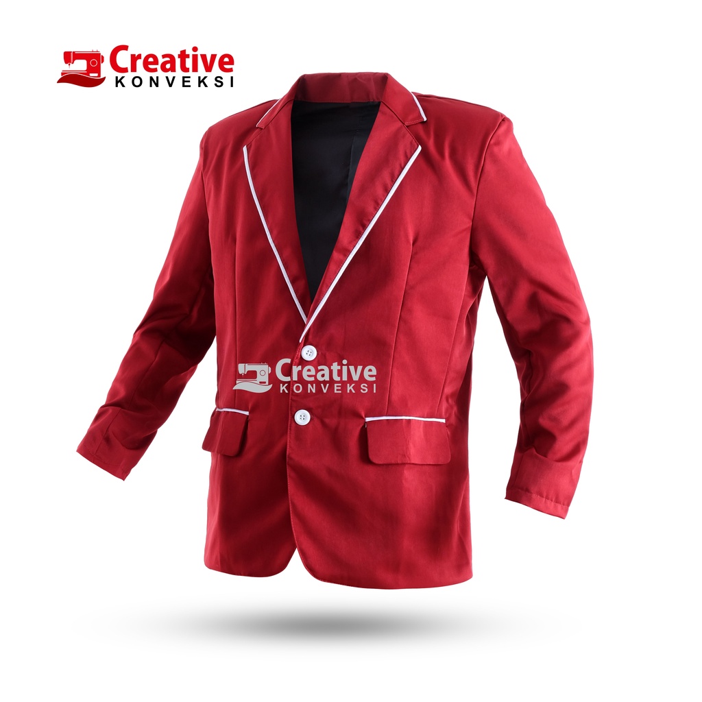 JAS MERAH MARUN LIS PUTIH KAIN  / ALMAMATER PONDOK PESANTREN OSIS SMP SMA