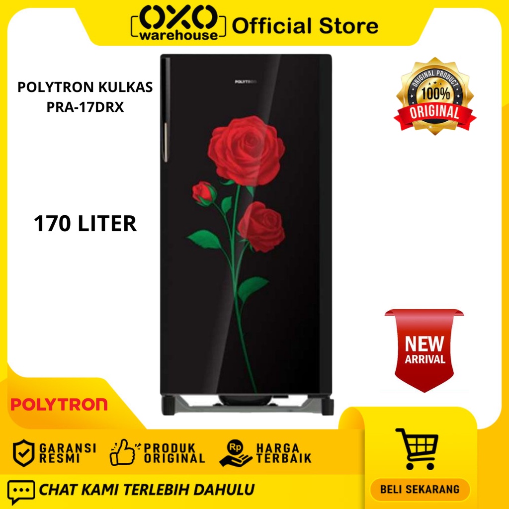 POLYTRON Kulkas 17 DRX 1 Pintu 170 L Lemari es Low Watt Garansi Resmi