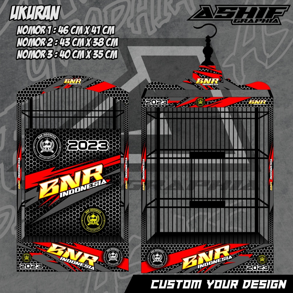 STIKER DECAL SANGKAR KOTAK MOTIF BNR 2023 NEW (BISA CUSTOM)