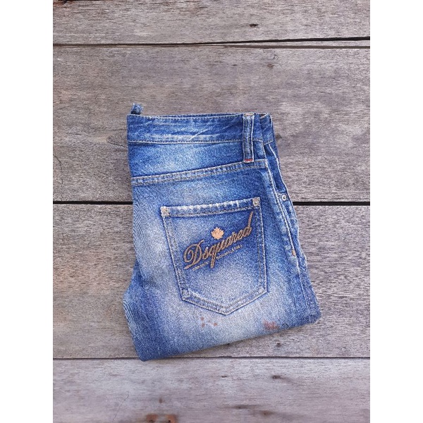 dsquared2 denim slim ripped distressed blue wash size fit 30 second original