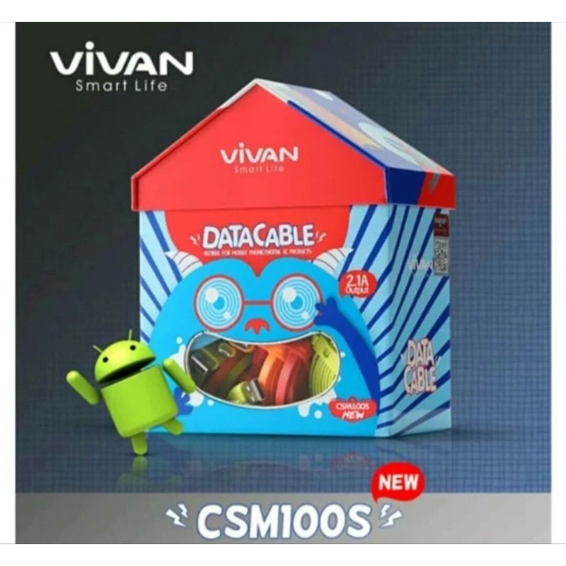 KABEL DATA IPHONE USB VIVAN CMS100 2.1A ORIGINAL