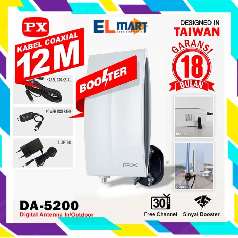 PX digital indoor outdoor TV antenna DA-5200 / digital multimedia HDTV