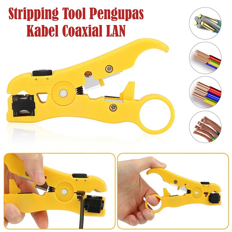 Stripper Stripping Pengupas Kabel Coaxial LAN Cable Wire Cutter HT-352