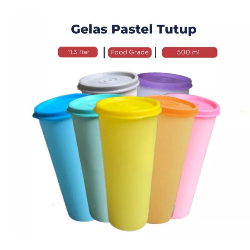 Gelas Minum Plus Tutup 500ml