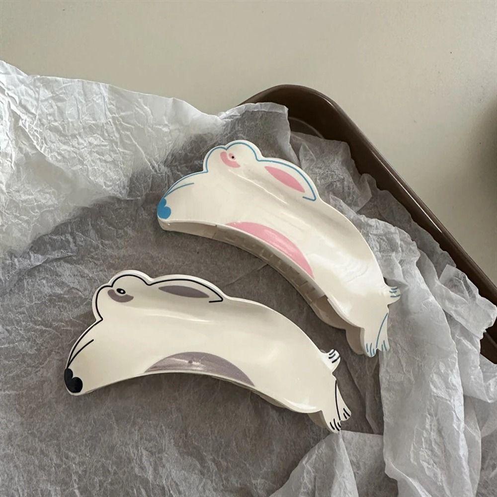 Agustina Asetat Rambut Cakar Pesta Elegan Ins Hiu Klip Baru Ponytail Holder Jepit Rambut Kecil Kelinci Fashion Hiasan Kepala Korea Hiu Klip