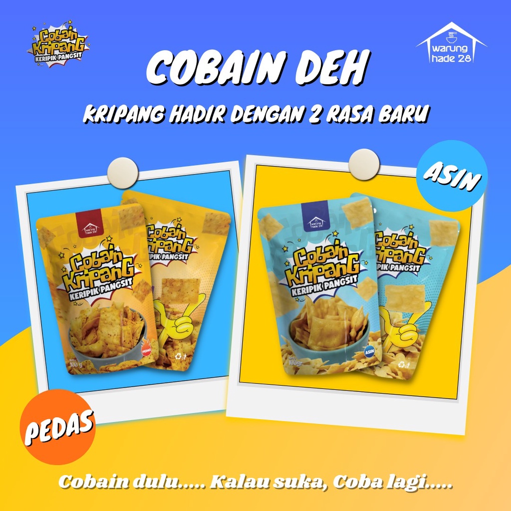 KRIPANG Keripik Pangsit 100gr Rasa Pedas / Rasa Asin Reseller Welcome