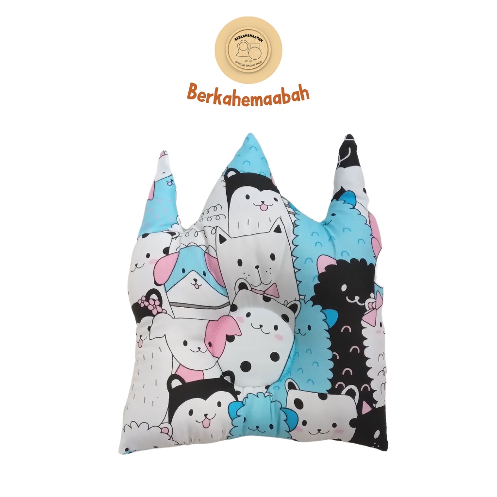 (DOG&amp;CAT BIRU) Bantal Bayi Anti Peyang Mahkota Series | Bantal Bayi | Flat Head Prevention Pillow | Bantal Mahkota Series